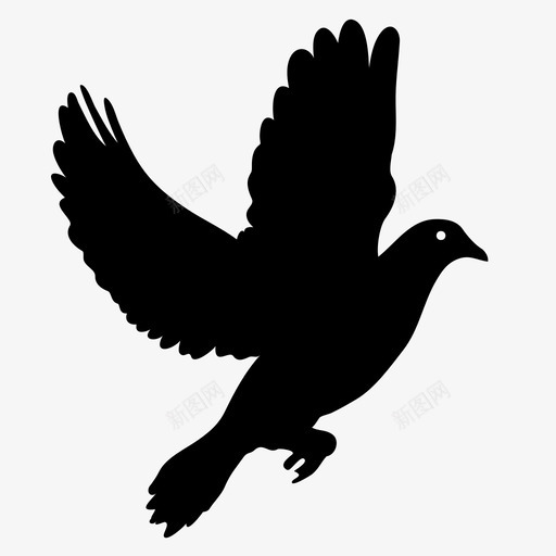 鸽子苍蝇飞行图标svg_新图网 https://ixintu.com 动物 动物群 苍蝇 飞 飞行 鸟 鸽子