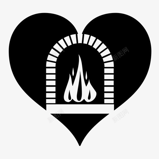 温暖的心壁炉和家情人节图标svg_新图网 https://ixintu.com 友谊 壁炉 壁炉和家 心 情人节 温暖的心 火焰 爱