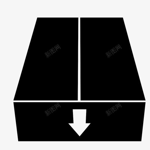 方框箭头向下图标svg_新图网 https://ixintu.com 包装 向下 存储 方框 箭头