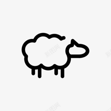 绵羊线图标图标
