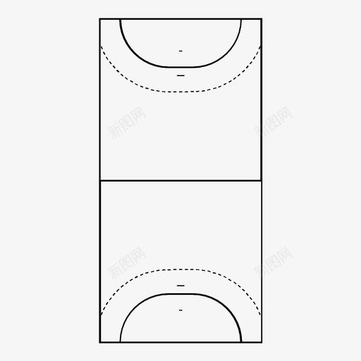 手球场团队运动图标svg_新图网 https://ixintu.com 团队 围场 手球场 游戏 溜冰场 球场 线条 轮廓 运动