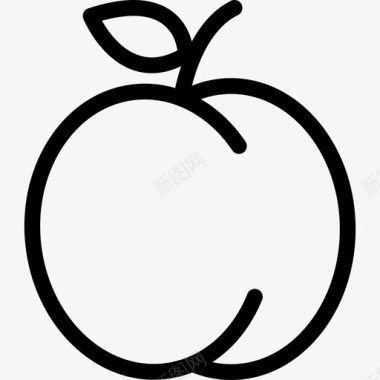 苹果带叶苹果食品图标图标