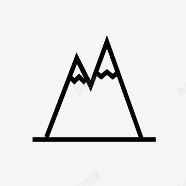 登山度假旅行三角图标图标