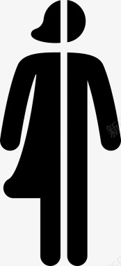 中性变性洗手间标志图标图标