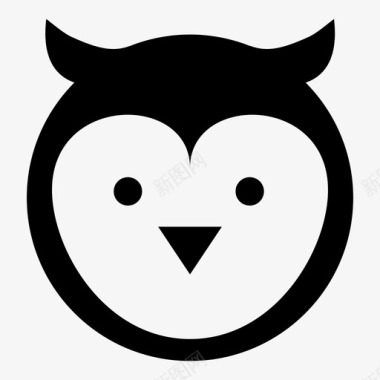 猫头鹰脸卡瓦伊图标图标