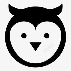卡瓦伊猫头鹰脸卡瓦伊图标高清图片