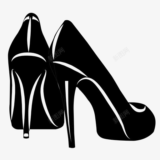 高跟鞋衣服时装图标svg_新图网 https://ixintu.com 女士 女装 时装 衣服 鞋子 高跟鞋