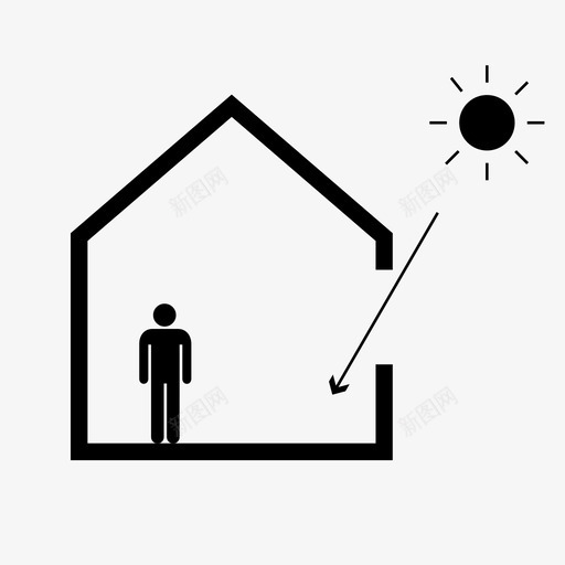 家庭阳光天窗居住空间图标svg_新图网 https://ixintu.com 天窗 室内阳光 家庭阳光 居住空间 建筑 房屋