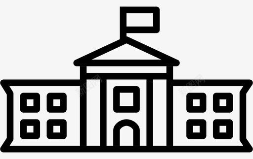 白宫美国结构图标svg_新图网 https://ixintu.com 地标 建筑 建筑物和地标 形状 总统 政府 白宫 线图标 结构 美国 设计