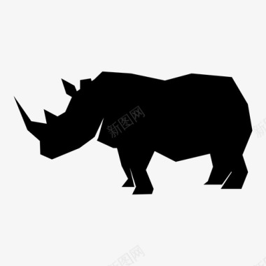 犀牛非洲动物图标图标