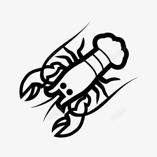 龙虾贝类鱼海洋生物图标svg_新图网 https://ixintu.com 海洋 海洋动物 海洋生物 海洋甲壳类动物 膳食 贝类鱼 食物 龙虾