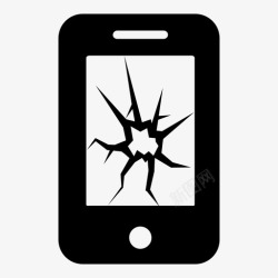 损坏的手机屏幕破裂屏幕损坏智能手机图标高清图片