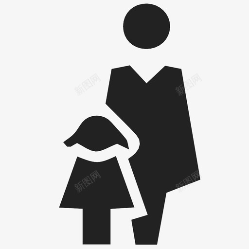 家庭养育母亲图标svg_新图网 https://ixintu.com 关心 养育 喂养 培养 家庭 抚养 母亲 母亲和女儿 照顾