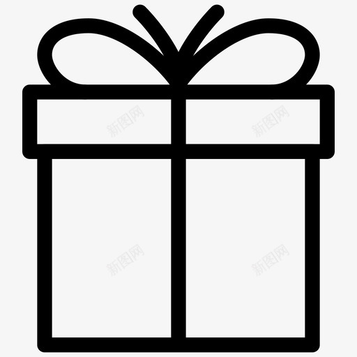 礼物礼品包装节日图标svg_新图网 https://ixintu.com 假日 冬天 圣诞节 季节 对象 形状 捐赠 礼品包装 礼物 线图标 节日