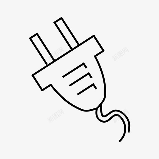 插头充电器电源图标svg_新图网 https://ixintu.com 充电器 插头 插座 电源