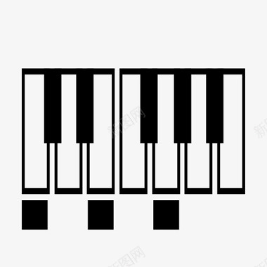 钢琴键音乐和弦记谱图标图标
