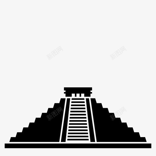 奇琴伊萨地标玛雅图标svg_新图网 https://ixintu.com 世界古迹 地标 墨西哥 奇琴伊萨 旅游 楼梯 玛雅 纪念碑 观光 金字塔