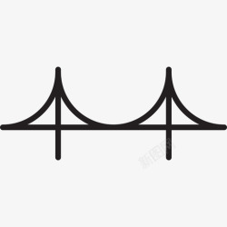 悬索金门大桥城市SF图标高清图片