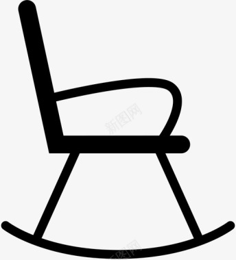 摇椅放松房子图标图标