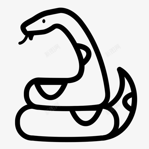 蛇爬行动物轮廓图标svg_新图网 https://ixintu.com 动物 动物群 卡通 抽象 爬行动物 蛇 轮廓