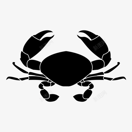 螃蟹动物爪子图标svg_新图网 https://ixintu.com 动物 海洋生物 海鲜 爪子 生物 甲壳类动物 螃蟹 螯虾
