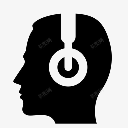 耳机耳戴式耳机一体式耳机图标svg_新图网 https://ixintu.com 一体式耳机 人 侧视图 入耳式耳机 听音乐的人 声音 技术 耳戴式耳机 耳机 音乐播放器