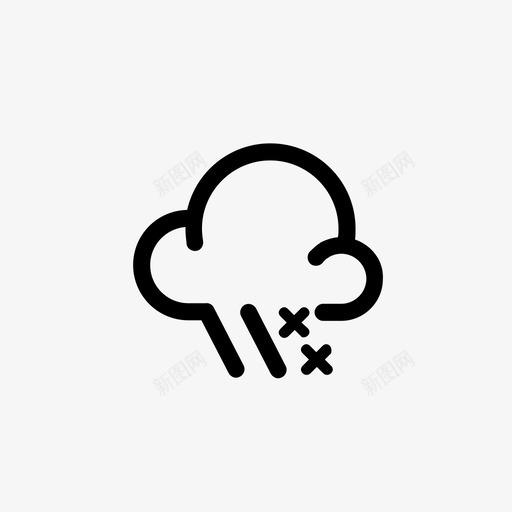 雨夹雪天气预报天气要素图标svg_新图网 https://ixintu.com 天气图标 天气条件 天气状况 天气要素 天气预报 季节 温度 雨夹雪 雨雪