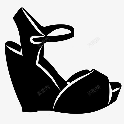 楔形鞋跟衣服时尚图标svg_新图网 https://ixintu.com 女士 女性 时尚 楔子 楔形鞋跟 衣服 鞋子 高跟鞋