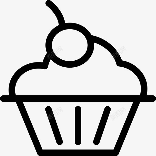 纸杯蛋糕樱桃蛋糕甜点图标svg_新图网 https://ixintu.com 樱桃蛋糕 甜点 纸杯蛋糕