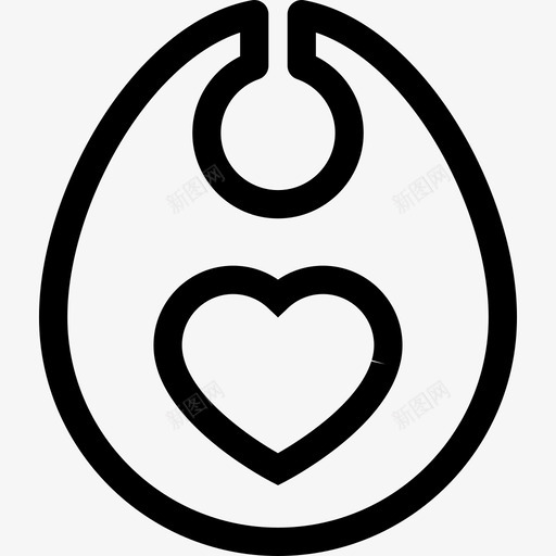 心形轮廓婴儿围兜时尚婴儿套装1图标svg_新图网 https://ixintu.com 婴儿套装1 心形轮廓婴儿围兜 时尚