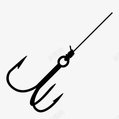 鱼钩鱼线尖头图标图标