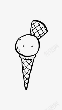 冰淇淋筒招待美味图标图标