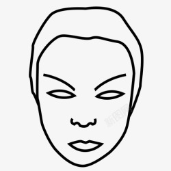 女面部严肃男女图标高清图片