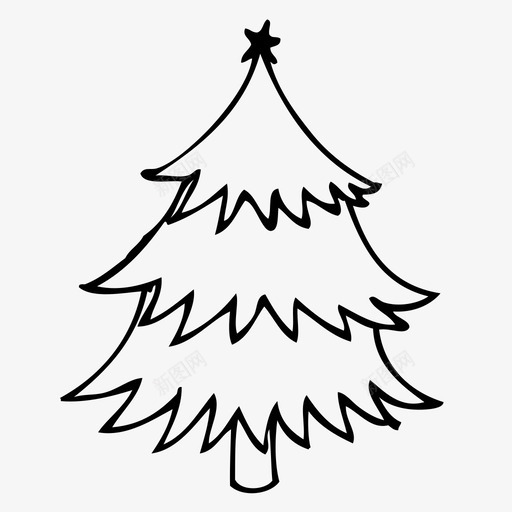 圣诞树圣诞佳节装饰图标svg_新图网 https://ixintu.com 圣诞佳节 圣诞树 装饰