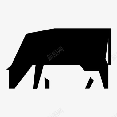 牛场几何农场动物图标图标