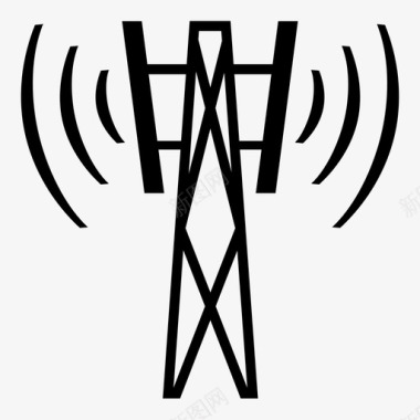 无线塔无线电波提供商图标图标