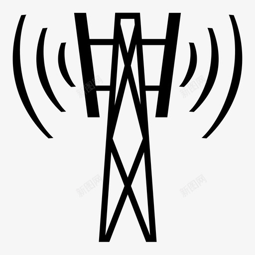 无线塔无线电波提供商图标svg_新图网 https://ixintu.com 手机波 提供商 无线塔 无线电波 电话信号 移动电话基站 移动电话塔 蜂窝塔