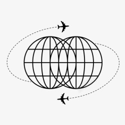 世界航班旅行世界塔维尔图标高清图片