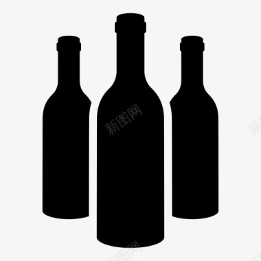 酒瓶烈酒玻璃瓶图标图标