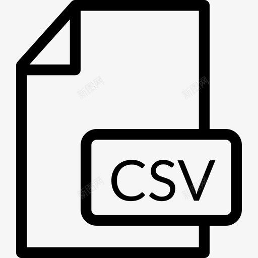 csv文件线图标页面svg_新图网 https://ixintu.com csv文件 ui 形状 插图 文件 符号 纸张 线图标 页面