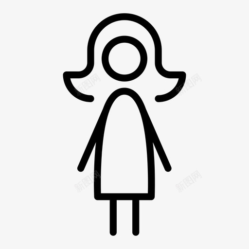 女人女孩轮廓图标svg_新图网 https://ixintu.com 人 女人 女孩 站着 轮廓
