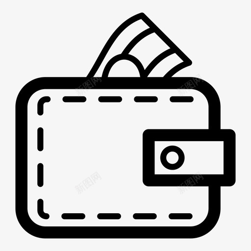 钱包储蓄付款图标svg_新图网 https://ixintu.com 付款 储蓄 收入 现金 财务 财富 钞票 钱 钱包