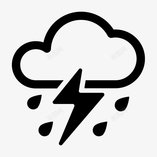 雷暴温度天气图标svg_新图网 https://ixintu.com 天气 天气状况 天气要素 天气预报 天空 温度 雷暴