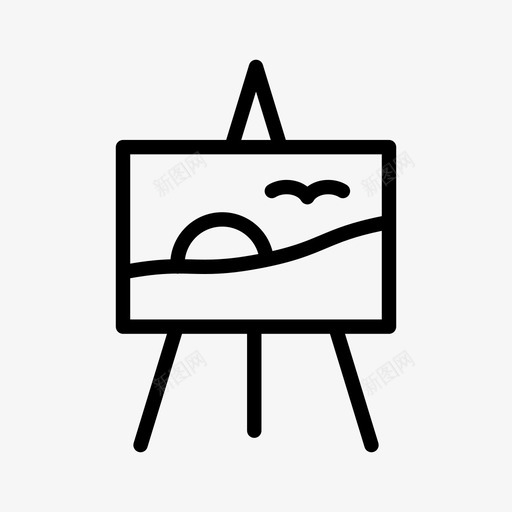 画架绘画画家图标svg_新图网 https://ixintu.com diy 创作 创意 制作 工艺 画家 画架 绘画 风景