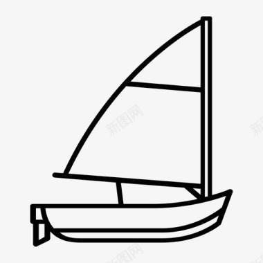 帆船划船小艇图标图标