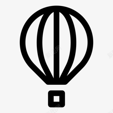 热气球形状线条图标图标