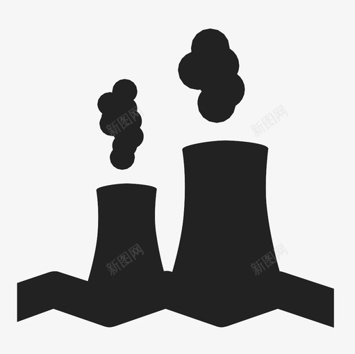 冷却塔核电厂发电厂图标svg_新图网 https://ixintu.com 冷却塔 反应堆 发电厂 构筑物 核电厂 电站 蒸汽