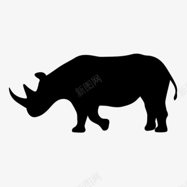 犀牛动物野兽图标图标