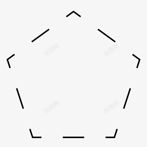 五边形虚线几何体图标svg_新图网 https://ixintu.com 五边形 几何体 多边形 形状 虚线