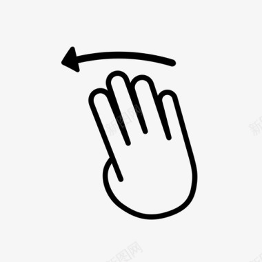 四个手指向左滑动线条移动图标图标